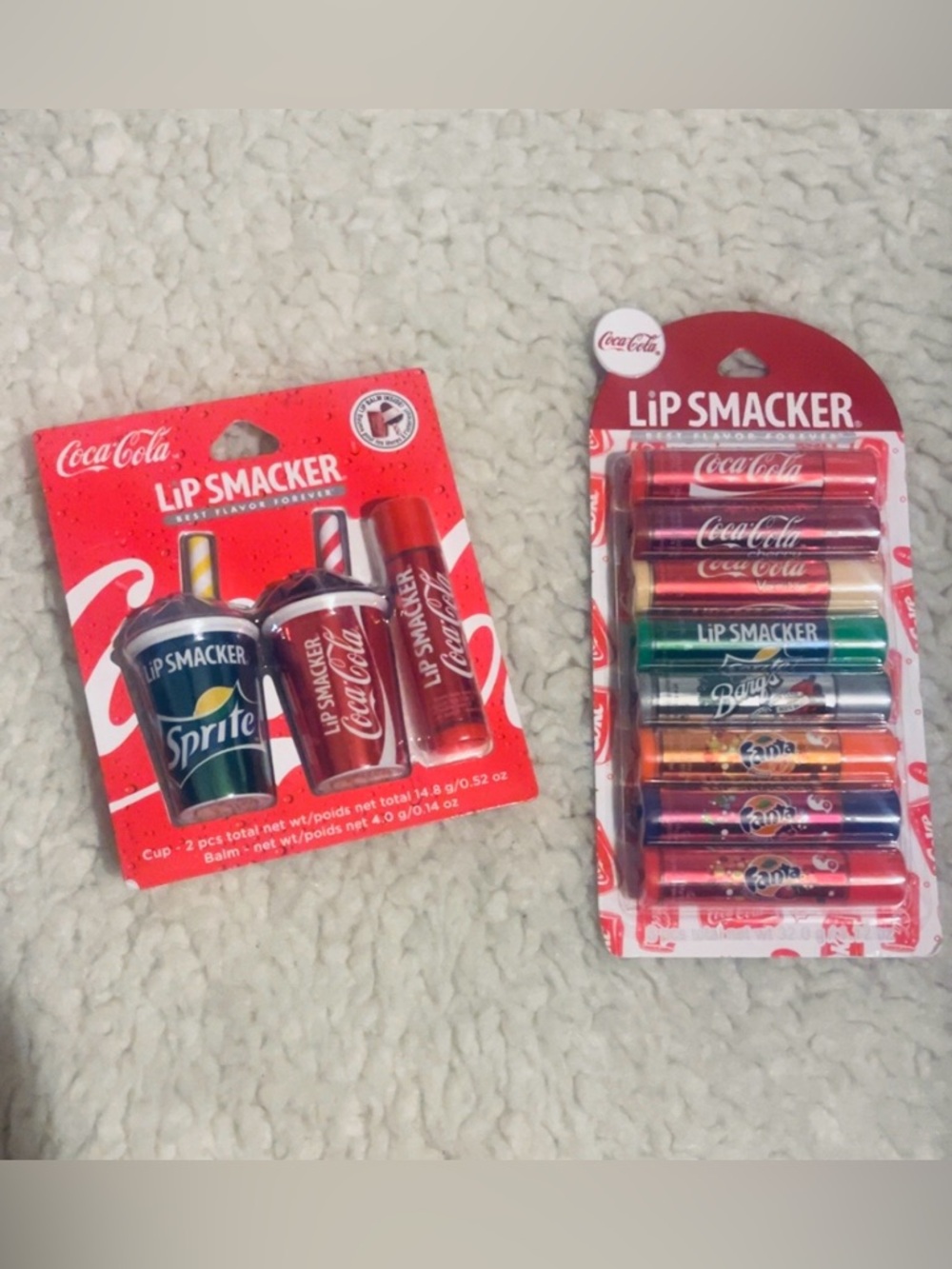 NIB Lip Smacker Coca-Cola Bundle Soda Lip Balm Set Sprite Fanta Coke